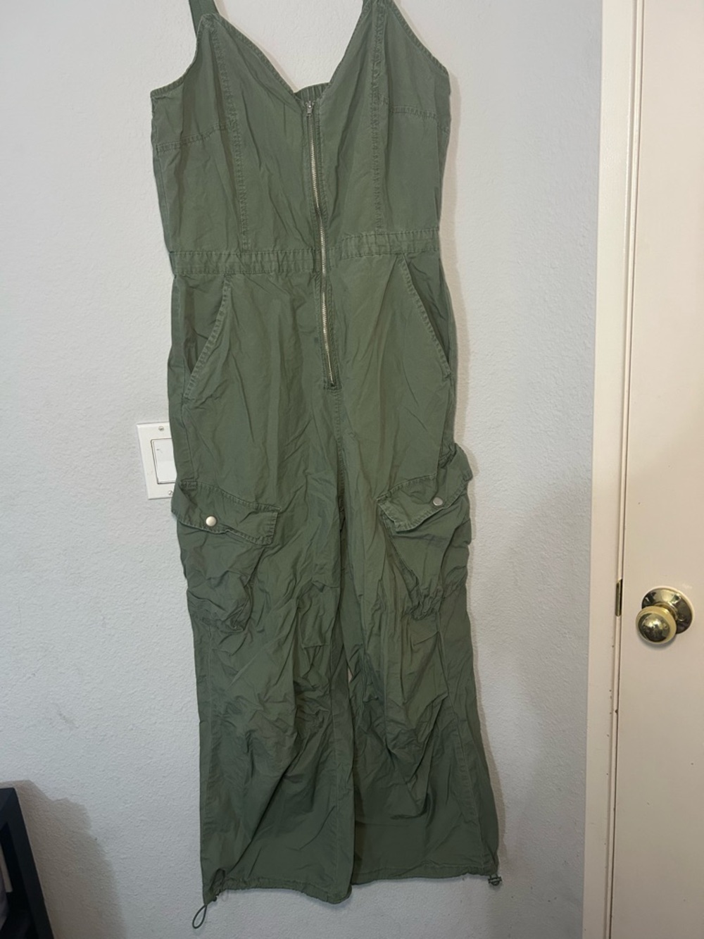 Universal Thread Olive Utility Romper with Front Zip